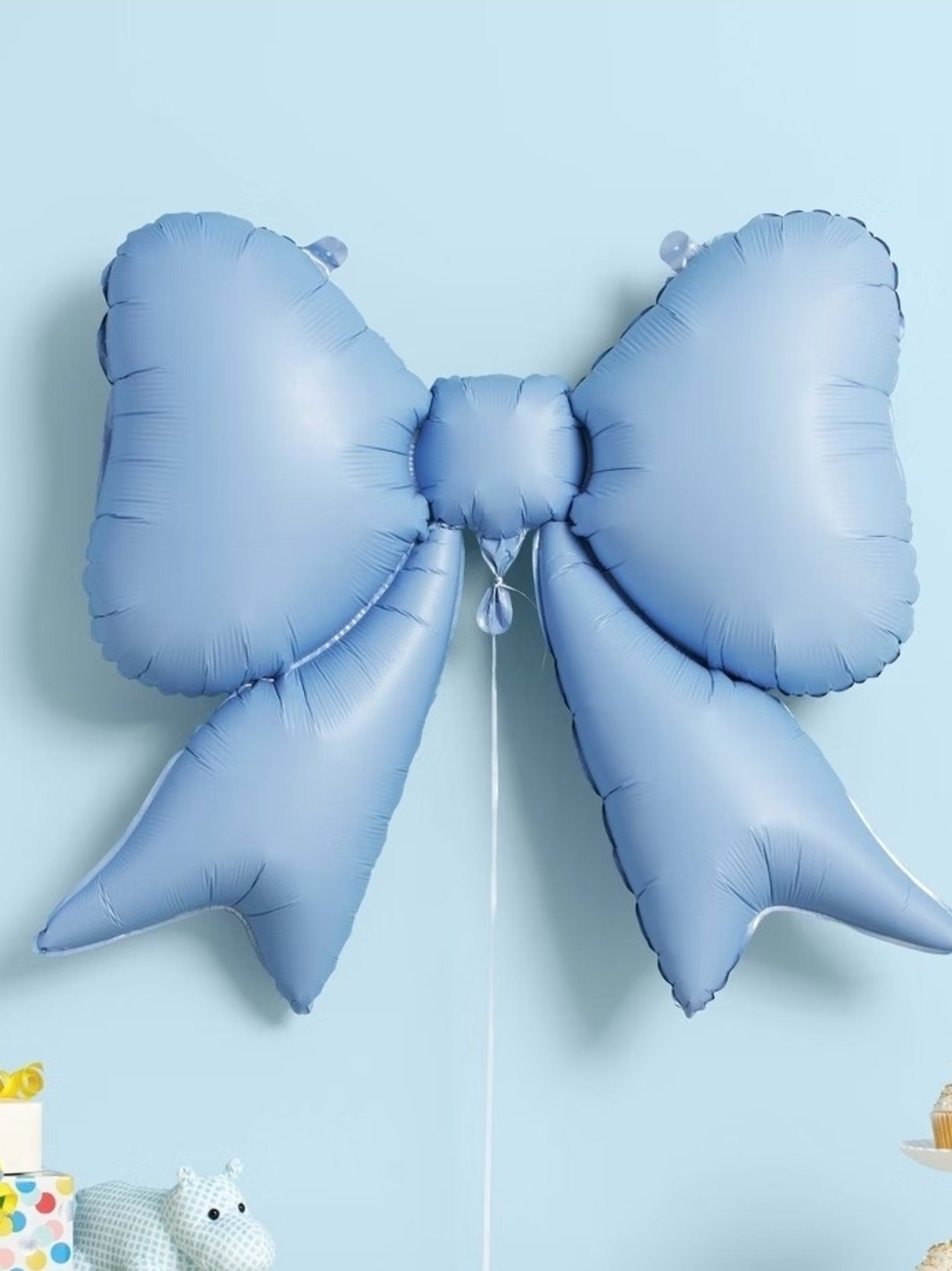 Large Light Blue Bow Foil Balloon- Spritz